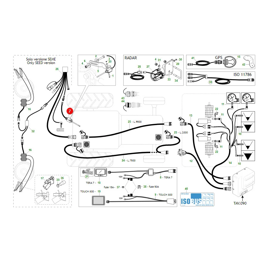 Maschio Gaspardo - F05010157R - Sensore per interruttore di percorso L=1300
