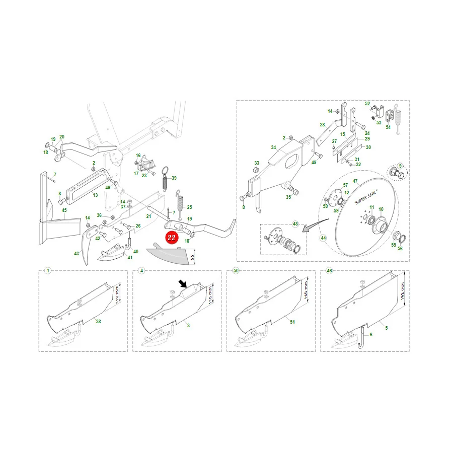 Maschio Gaspardo - G16620700R - Braccio di raccolta sinistro