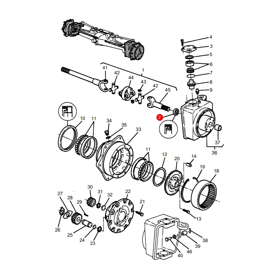 TVH - 30/6407-3 - Anello di tenuta per asse anteriore Massey Ferguson