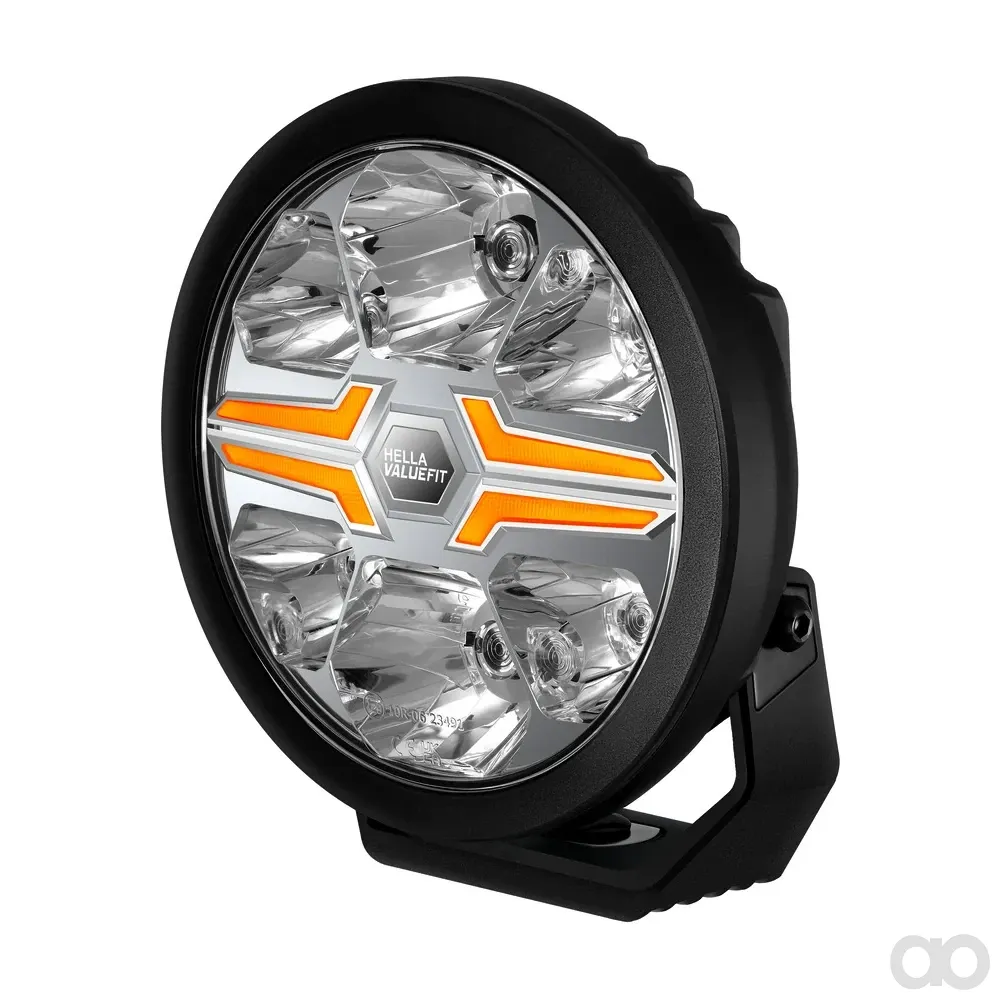 HELLA - 1FJ 357 198-071 - LED-High Beam Headlight, Blade Black 7", 12/24V, white/yellow (amber), 1800l – Front