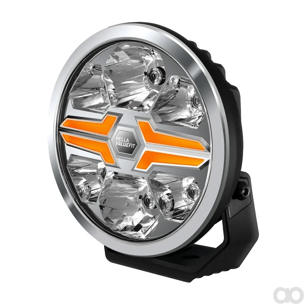HELLA - 1FJ 357 199-031 - LED-High Beam Headlight, Blade Chrome 9", 12/24V, white/yellow (amber), 1550 – Front