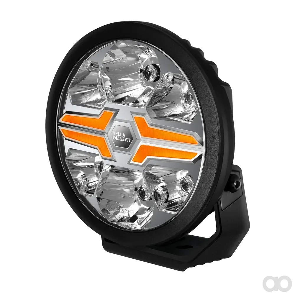 HELLA - 1FJ 357 199-071 - LED-High Beam Headlight, Blade Black  9", 12/24V, white/yellow (amber), 1550 – Front