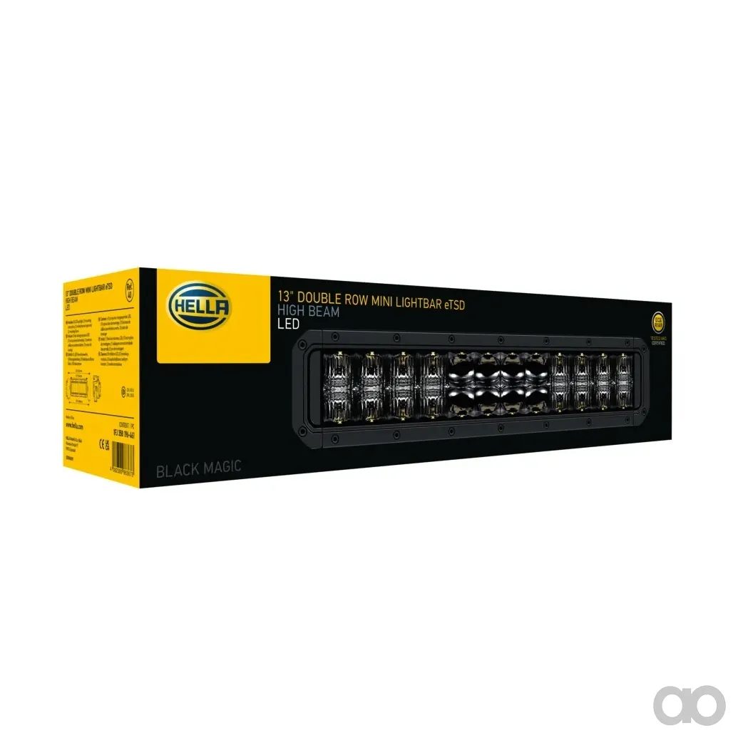 HELLA - 1FJ 358 196-461 - LED-High Beam Headlight, Black Magic Tough Mini Lightbar 13", 12/24V, 3800lm – Front