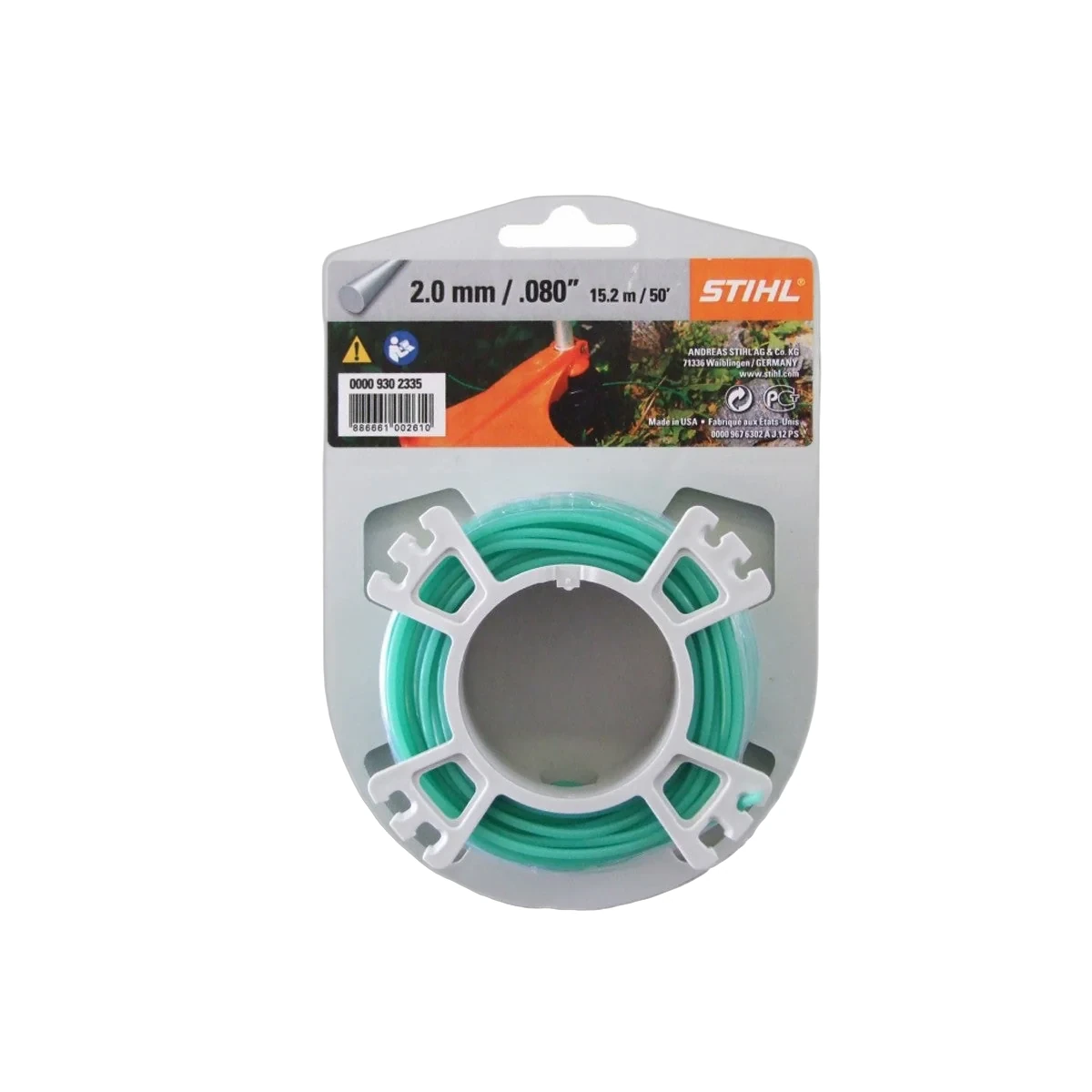 Stihl - 0000-930-2335 - Diametro Linea Rotonda 2,0 mm x 14,0 m Verde