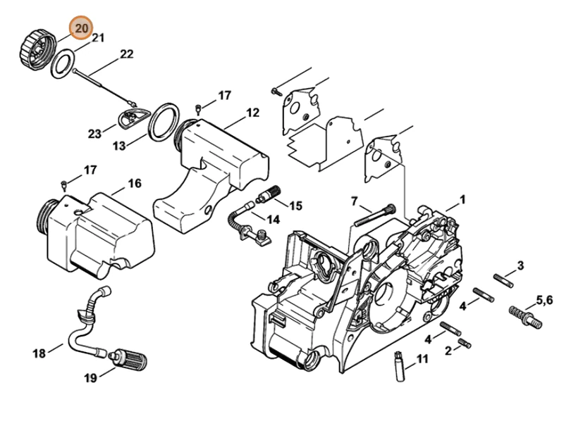 Stihl - 1130-350-0500 - Copertura serbatoio carburante
