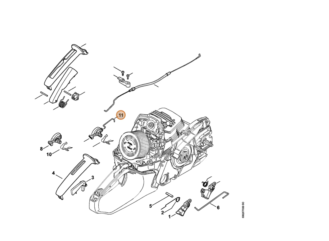 Stihl - 1141-185-1900 - Cavo di controllo del sistema di avvio