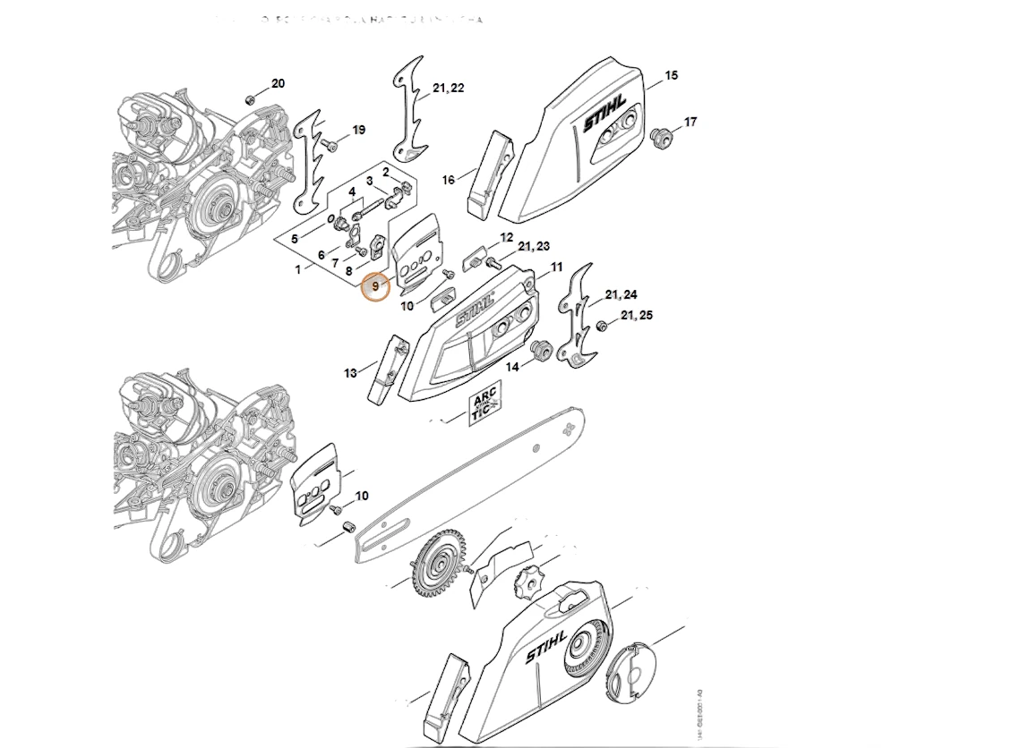 Stihl - 1141-664-1030 - Elemento in lamiera laterale