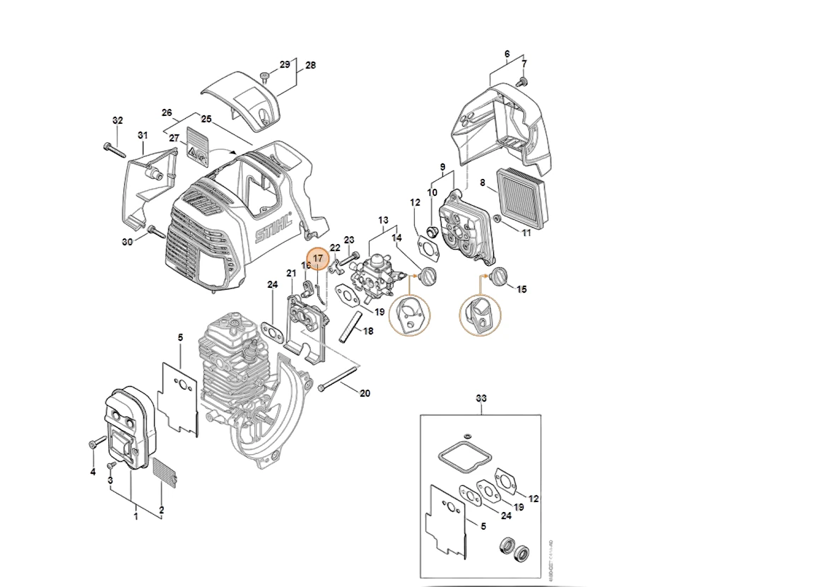 Stihl - 4180-182-1500 - Cavo del comando principale della frizione