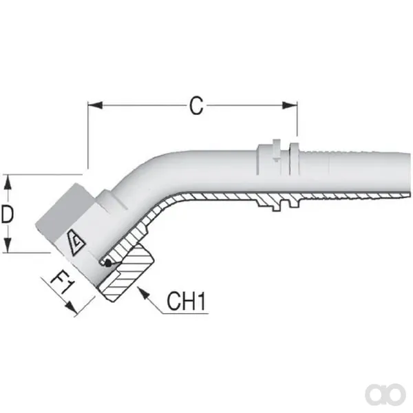 Alfagomma - PF201645 - 3/4 Perno 1 Bi-DR (45 gradi)
