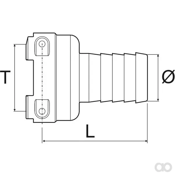 Arag - 1090420 - Sacco dritto 20 mm con connessione maschio T4