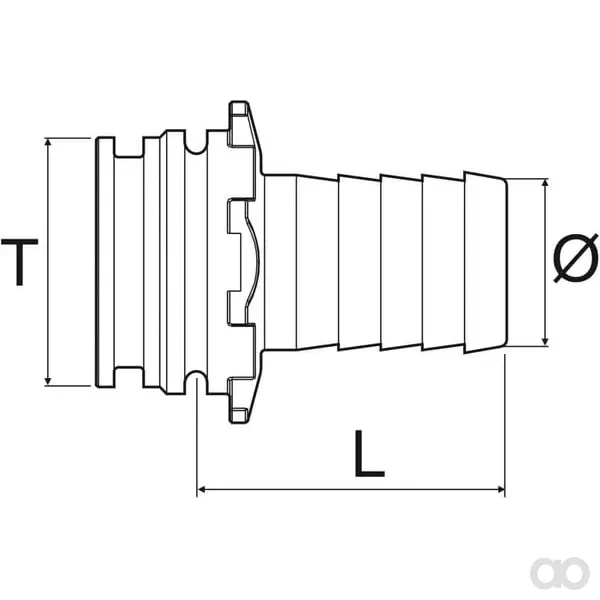 Arag - 1091320 - Raccordo per tubo dritto 20 mm con connessione esterna T3