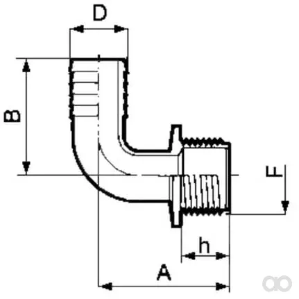 Arag - 1132432 - Flessibile a forma di gomito 90° 32 mm x 1" M