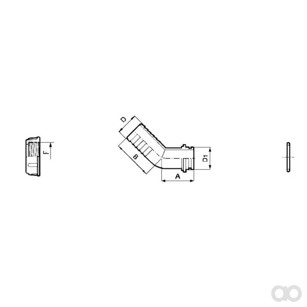 Arag - 117213 - Flessibile con imboccatura a 45° 13 mm - 1/2"