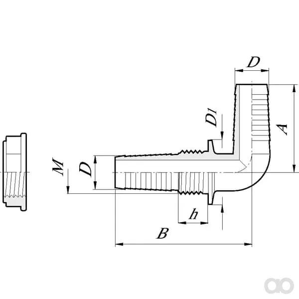 Arag - 118215 - Staffa 90° 1/2" Fiume 15/17mm