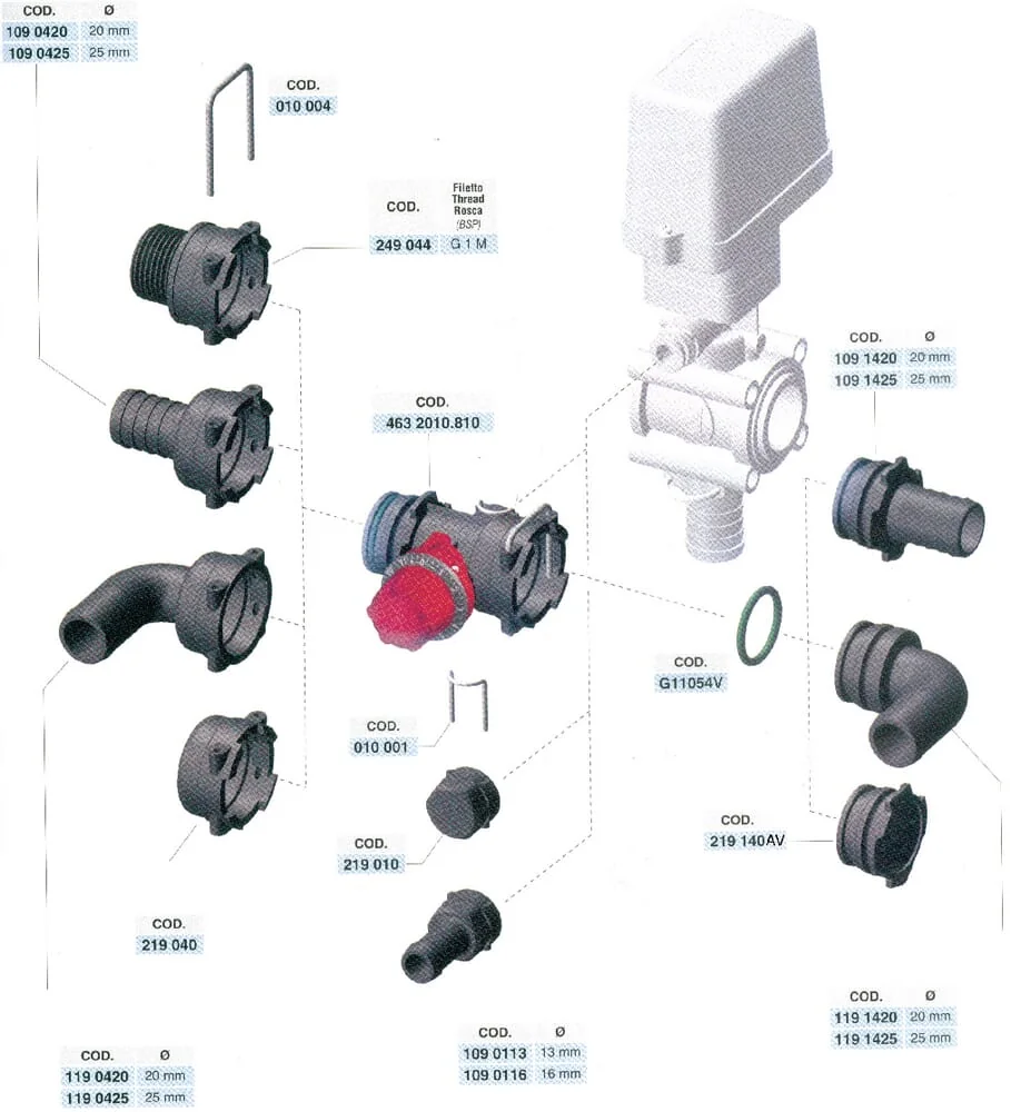 Arag - 1190525 - Flessibile con imboccatura a 90° 25 mm con connettore femmina T5