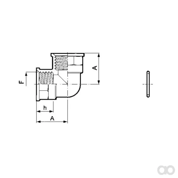Arag - 1202022 - Gomito 90° maschio/femmina 1/2"