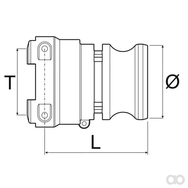 Arag - 18107L - Raccordo a camlock con filettatura maschio da 1-1/2", con blocco di sicurezza, T7
