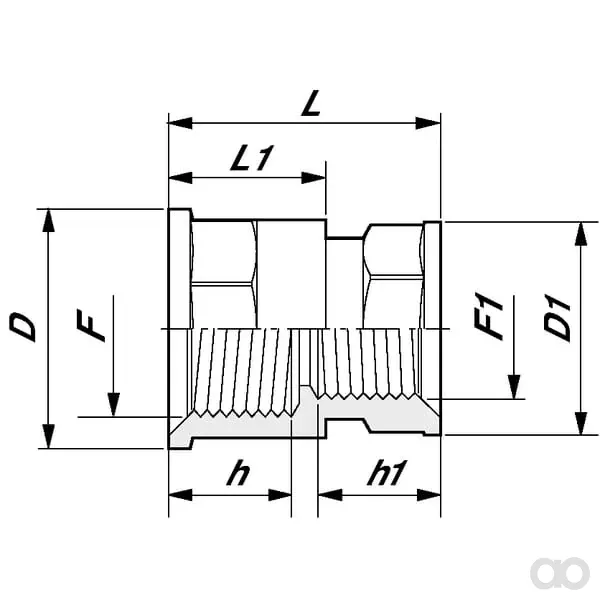 Arag - 2352042 - Monguiffatore F/F 1"x1/2"