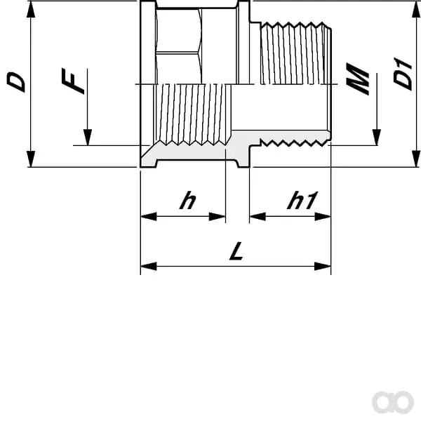 Arag - 2452022 - Perno femmina/maschio 1/2"