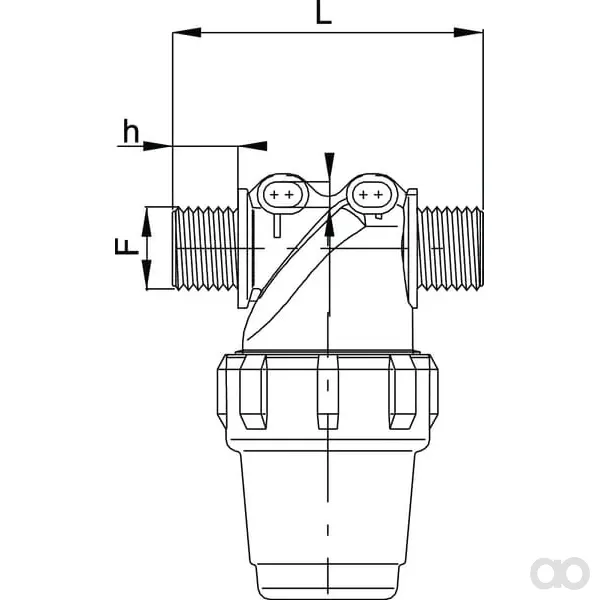Arag - 323044 - Filtro inclinato 1" M 100 mesh