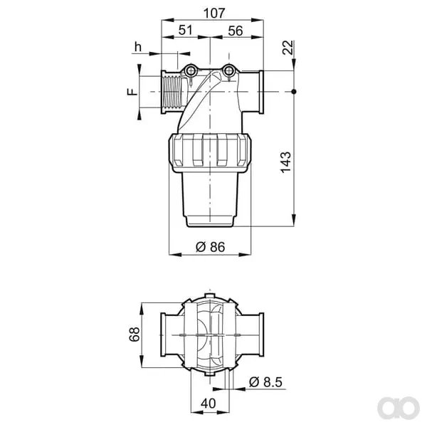 Arag - 3244043 - Filtro a pressione 150-160 L, 1" IG