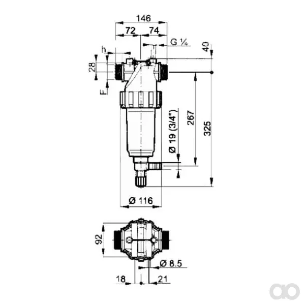 Arag - 3262153 - Filtro per lavaggio a pressione 1 1/4"m