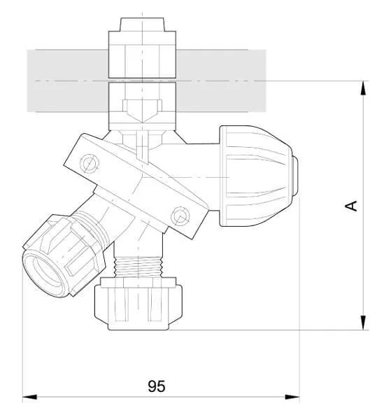 Arag - 4012035 - Supporto per ugello 3/8" tipo morsetto a 3 vie