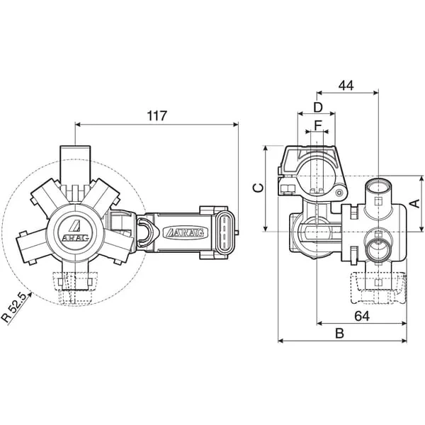 Arag - 4064T940 - Supporto per ugello 5 vie 1/2" Seletron