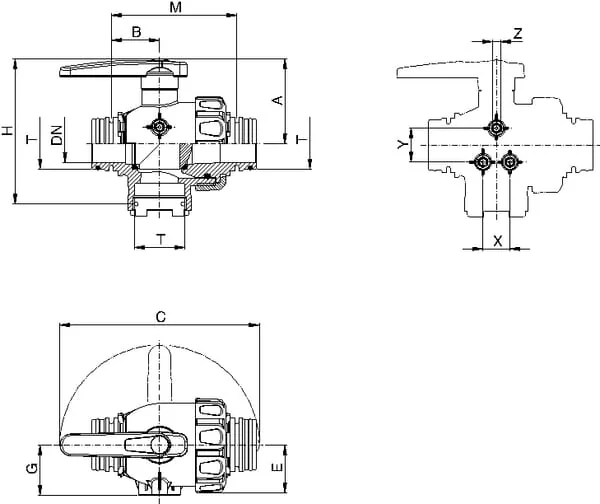 Arag - 45524436 - T6 Valvola a sfera a 3 vie