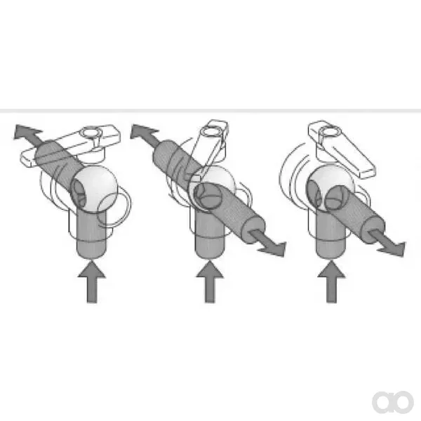 Arag - 45531114A - Valvola a sfera 1" - Manico lungo continuo, 3 vie