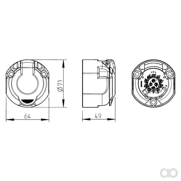 Erich Jaeger - 121140JAE - Plastic Socket Box 13-Pin
