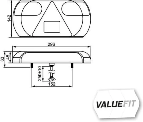 Hella ValueFit - 2VP357016121 - Rear Light LED, 24V, Hella ValueFit – Right