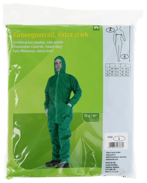 Kerbl - 34382KER - Tute monouso L, Verde, 70gr
