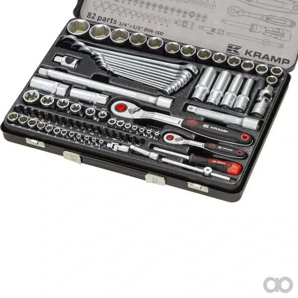 Kramp - 180482420KR - Combined Socket Set 1/4" 1/2", 82 pcs