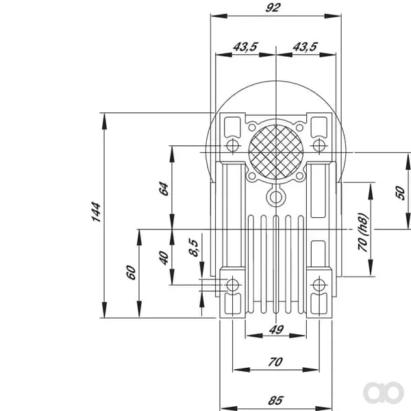 Kramp - GMR05010063B5 - Riduttore a vite senza fine Kramp I = 100