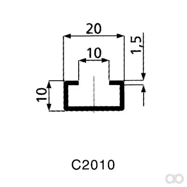 Kramp - GSHP2010 - Kramp C-Profile Guide 2010 L=2 Meter - GSHP2010, 8716106201716