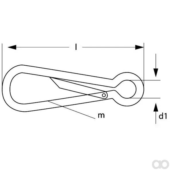 Kramp - SH030N - Gancio a molla 30 mm