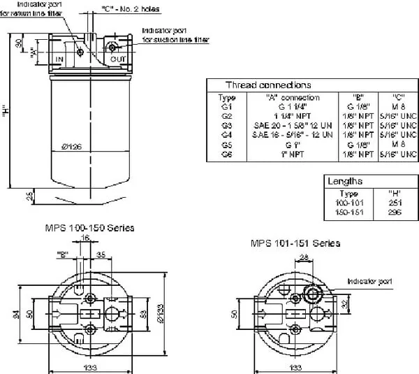 MP Filtri - MPS9101RG1 - Head Mps101/151-R-G1, 1 1/4" BSP