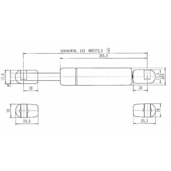Stabilus - CA256986 - Gas Spring L373-160N Stabilus