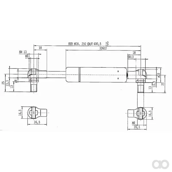 Stabilus - CA287512 - Gas Spring L600-180N Stabilus