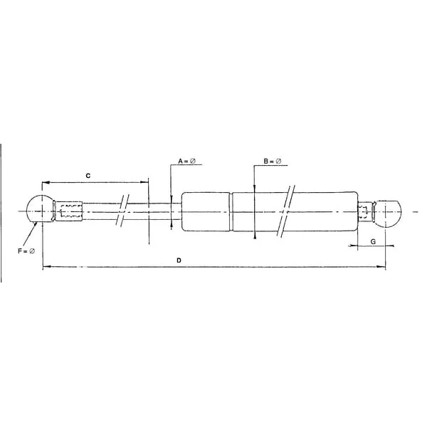 Stabilus - CA2889KL - Gas Spring L205-300N Stabilus
