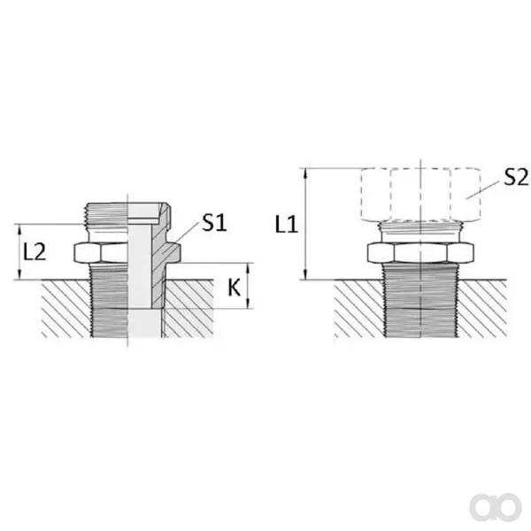 Voss - GES22L34NPT - Unione 22L 3/4NPT