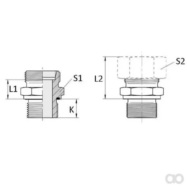 Voss - GES22LM22WD - Adattatore 22L M22 WD