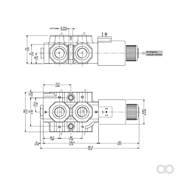 Walvoil - DFE206006 - 6/2 Valve 24VDC 3/4