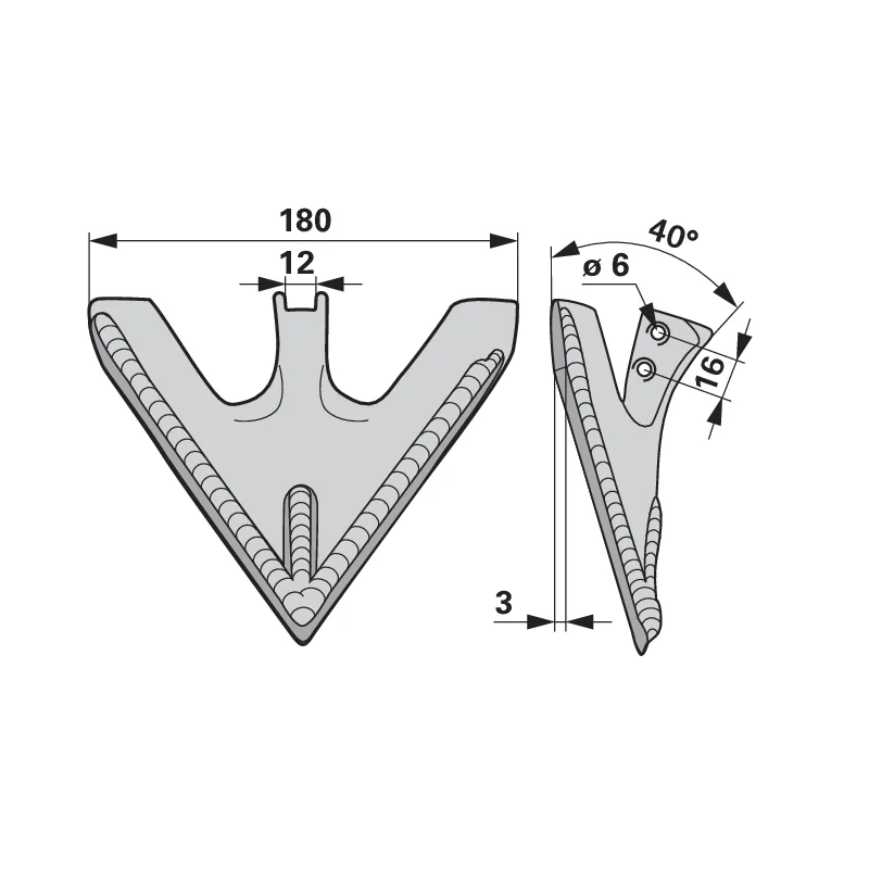 Agricarb - 15-104S - Vomeri per sarchiatrice