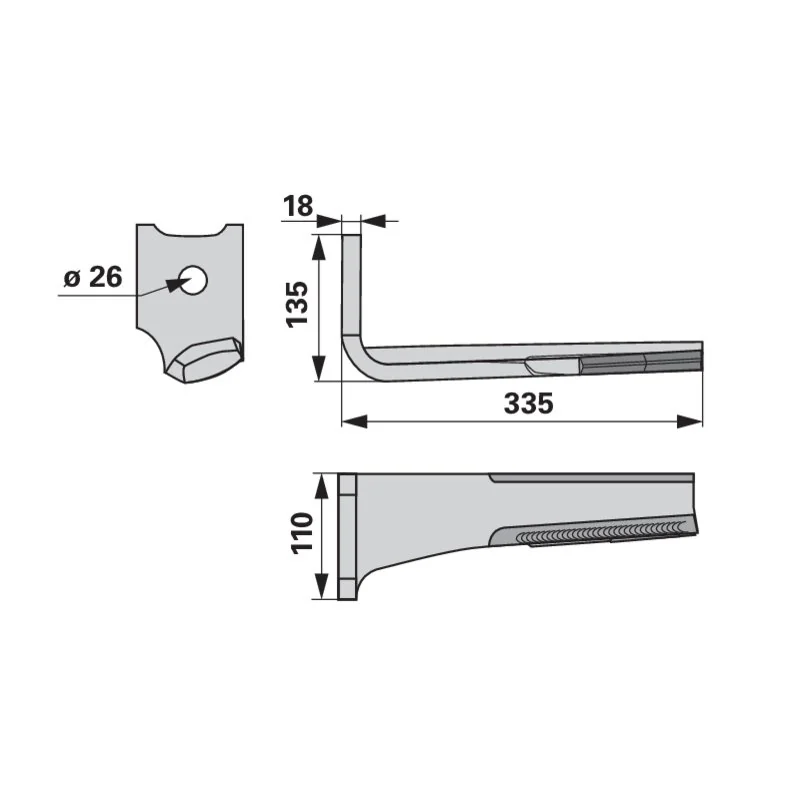 Agricarb - 873.40.220.0 - Dente dell'erpice rotante
