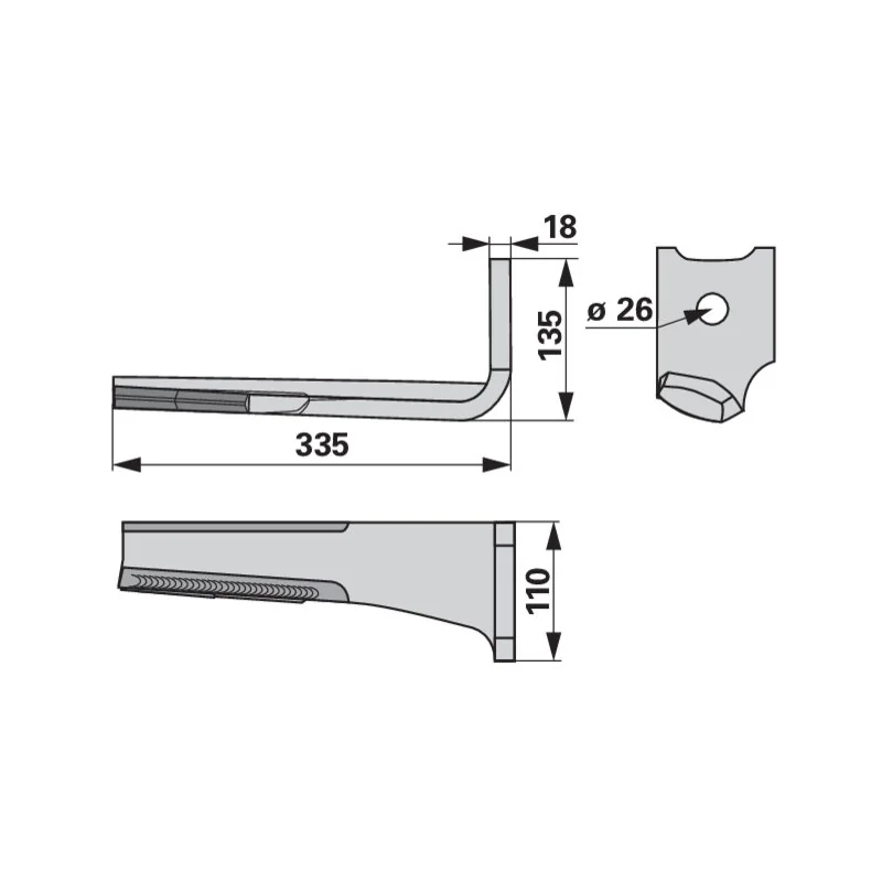 Agricarb - 873.40.225.0 - Dente dell'erpice rotante