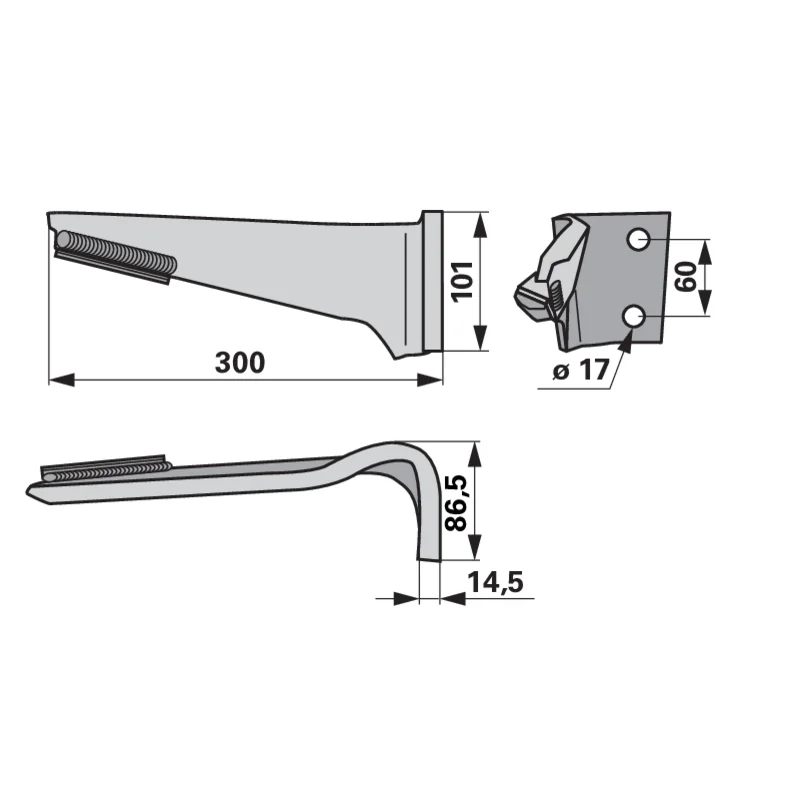 Agricarb - DBR0184D - Dente dell'erpice rotante