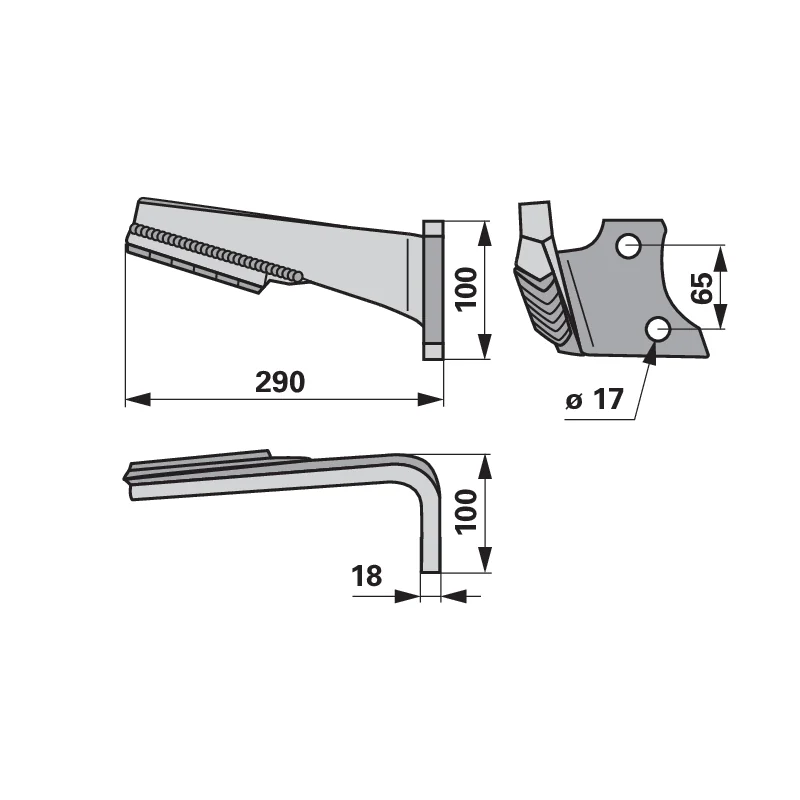 Agricarb - DKG0030-LTD - Dente dell'erpice rotante