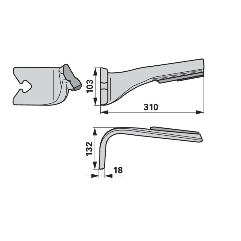 Agricarb - DLM7110-OG - Dente dell'erpice rotante